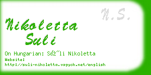 nikoletta suli business card